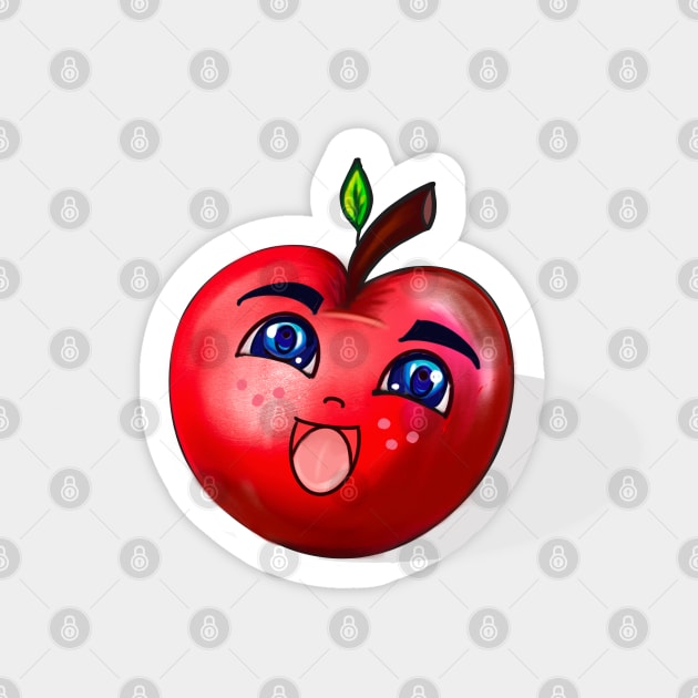 Smiling anime manga red apple Sticker by Artonmytee